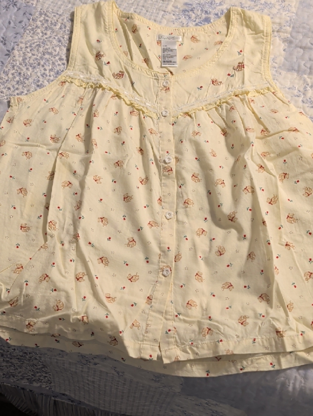 Secret Treasures Yellow Floral & Bear Pajama Set - Picture 2 of 8